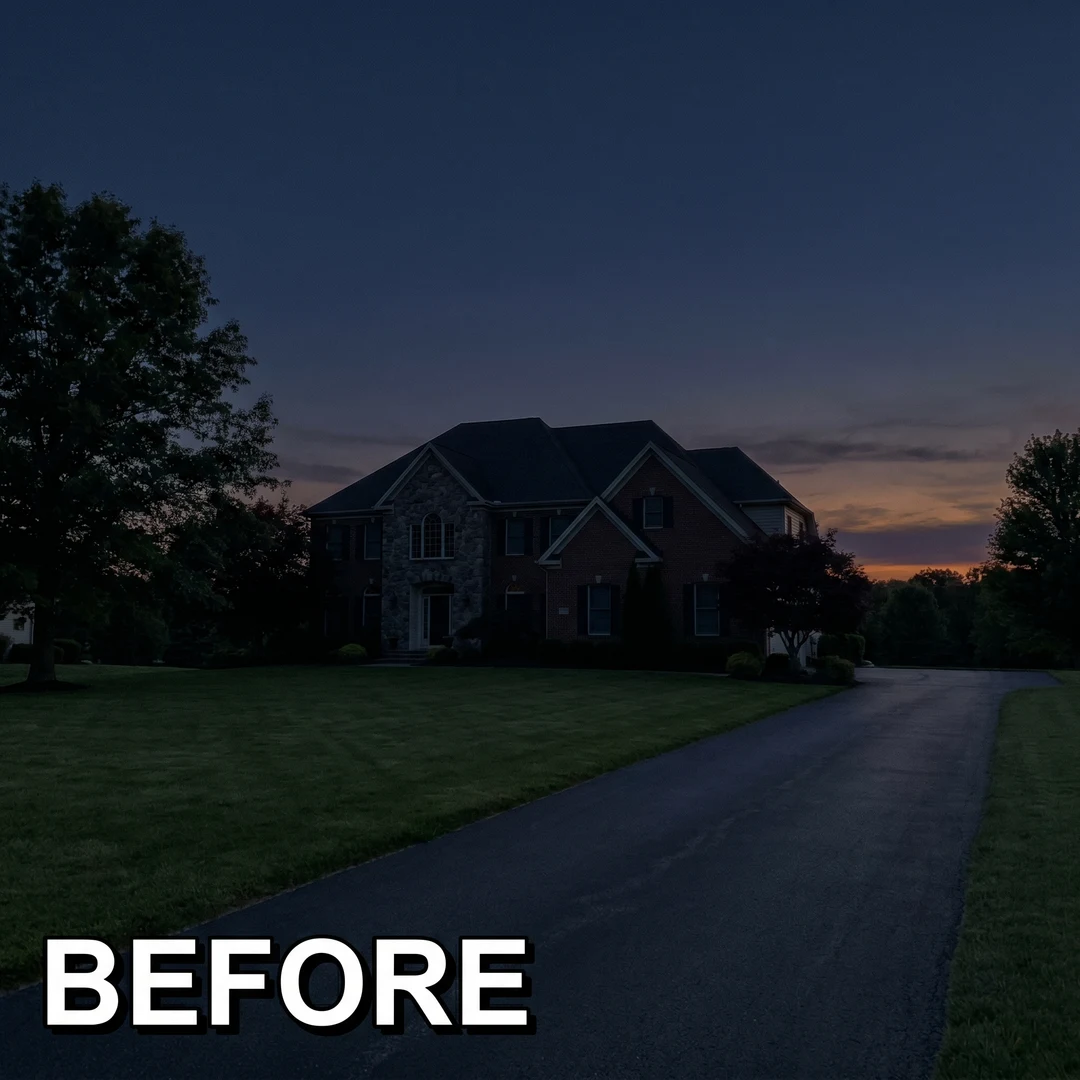 Stone estate before lighting