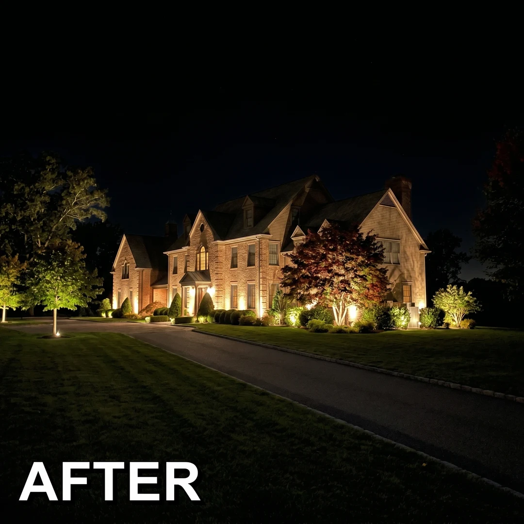 Shingle estate after lighting
