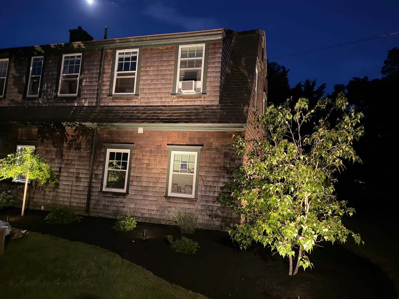 Landscape lighting detail, North Kingston RI