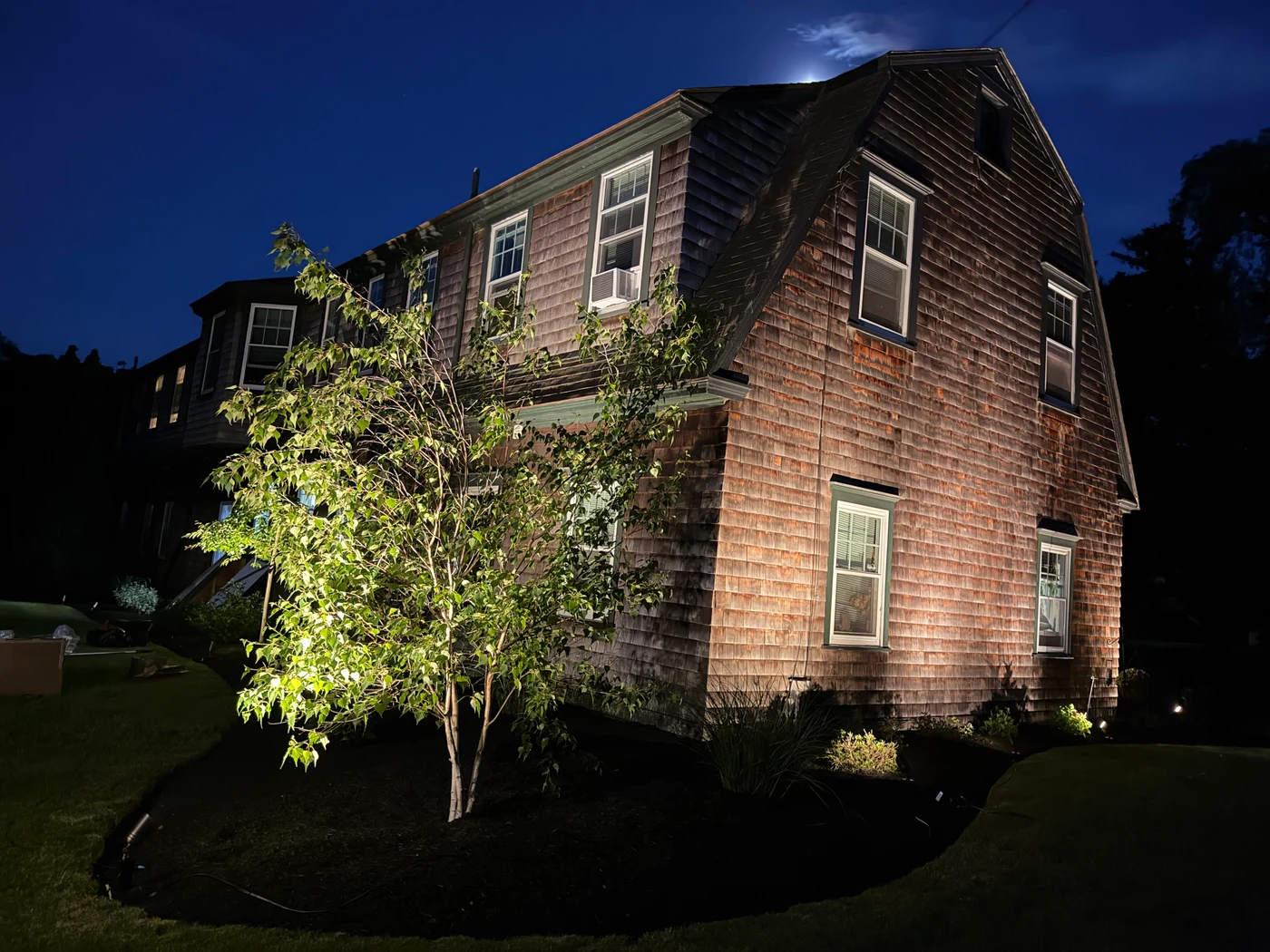 Night lighting install, North Kingston RI
